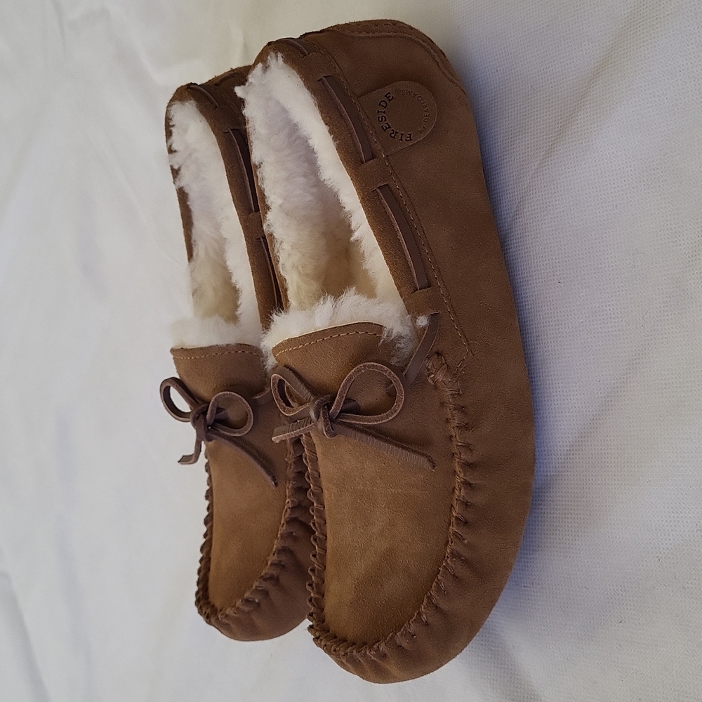 Fireside By Dearfomas Suede Leather Lamb Fur Moccasin